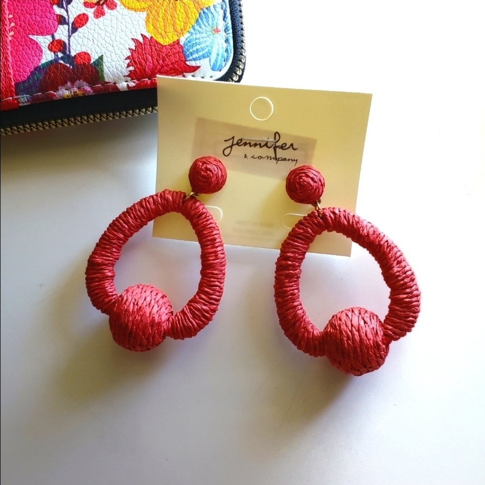 Raffia Dangle Earrings - Boho Chic